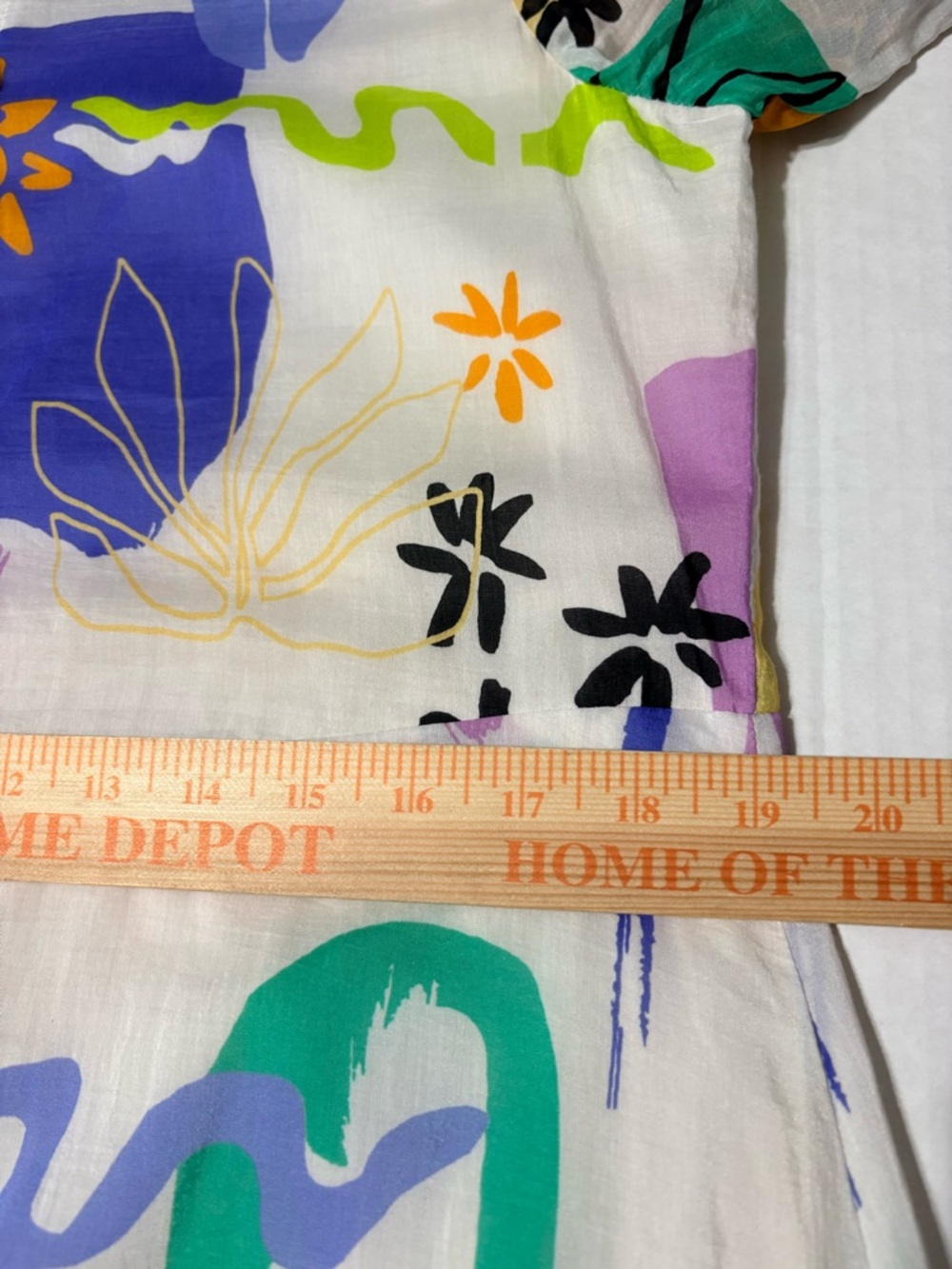 Chico’s Cotton Silk Abstract Floral Tiered Maxi Shirt Dress in Multi-Color LS 6 - Picture 10 of 16